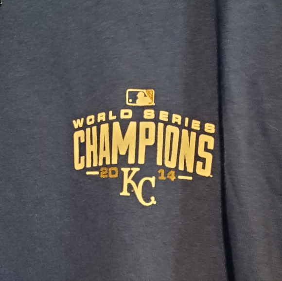 Men's Majestic KC Royals 2014 World Series error t shirt XL READ! RARE! - Picture 2 of 4